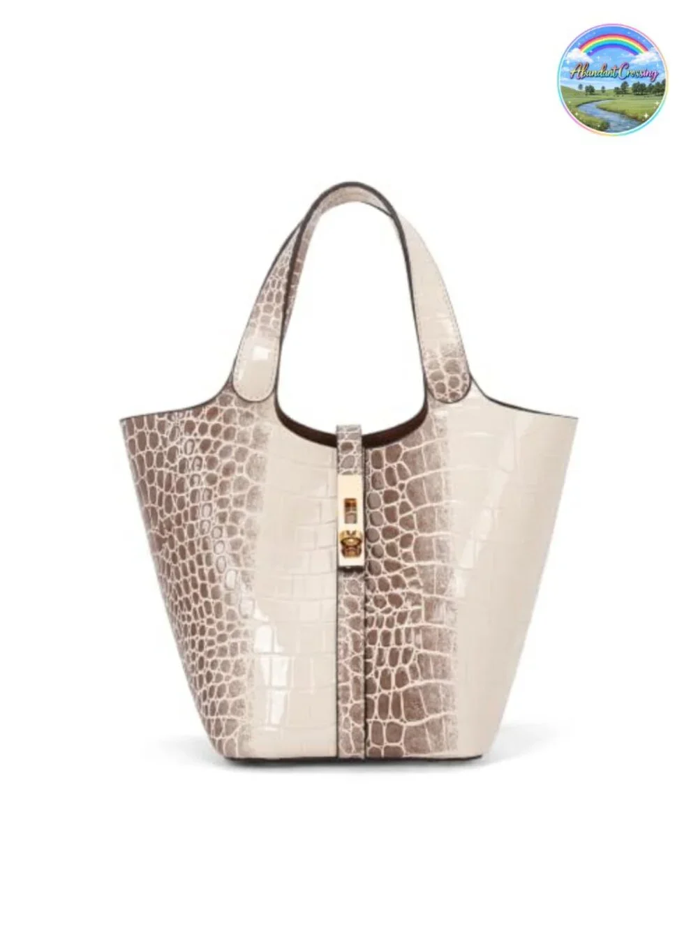 Vegan Leather Bucket Purse Top Handle Handbag with Detachable Pouch